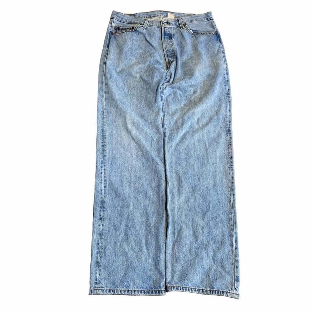 Levi's 501 Size 36x34 Light Wash Denim Button Fly Jeans